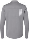 Am image of a Custom Adidas 3 Stripes Double Knit Quarter Zip Pullover in Grey Three/White!