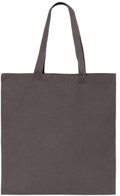 Am image of a Custom QTees Canvas Thick Promotional Tote in Charcoal!