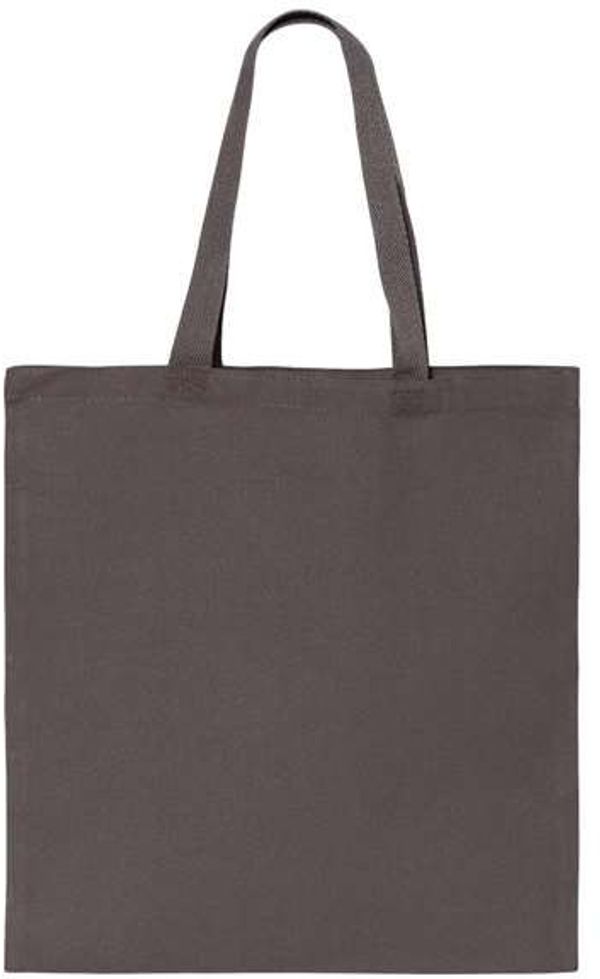 Am image of a Custom QTees Canvas Thick Promotional Tote in Charcoal!