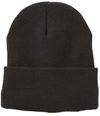 Am image of a Custom Sportsman Fleece Lined 12in Cuffed Beanie in Black!