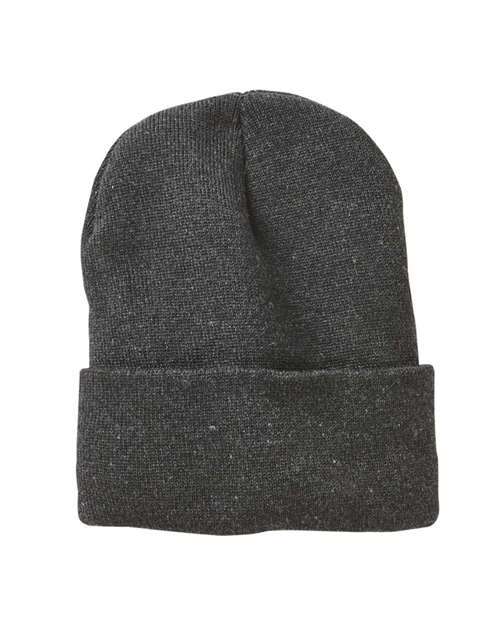 Sportsman Fleece Lined 12in Cuffed Beanie in Heather Charcoal