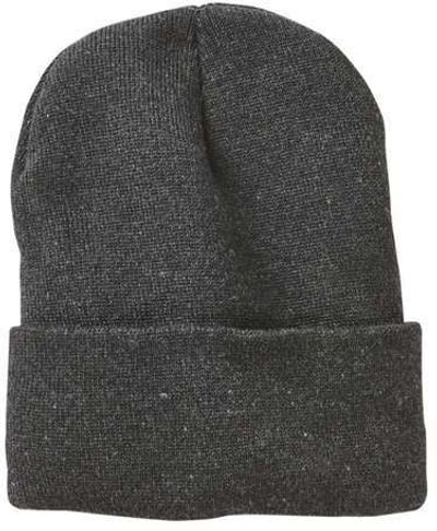 Am image of a Custom Sportsman Fleece Lined 12in Cuffed Beanie in Heather Charcoal!