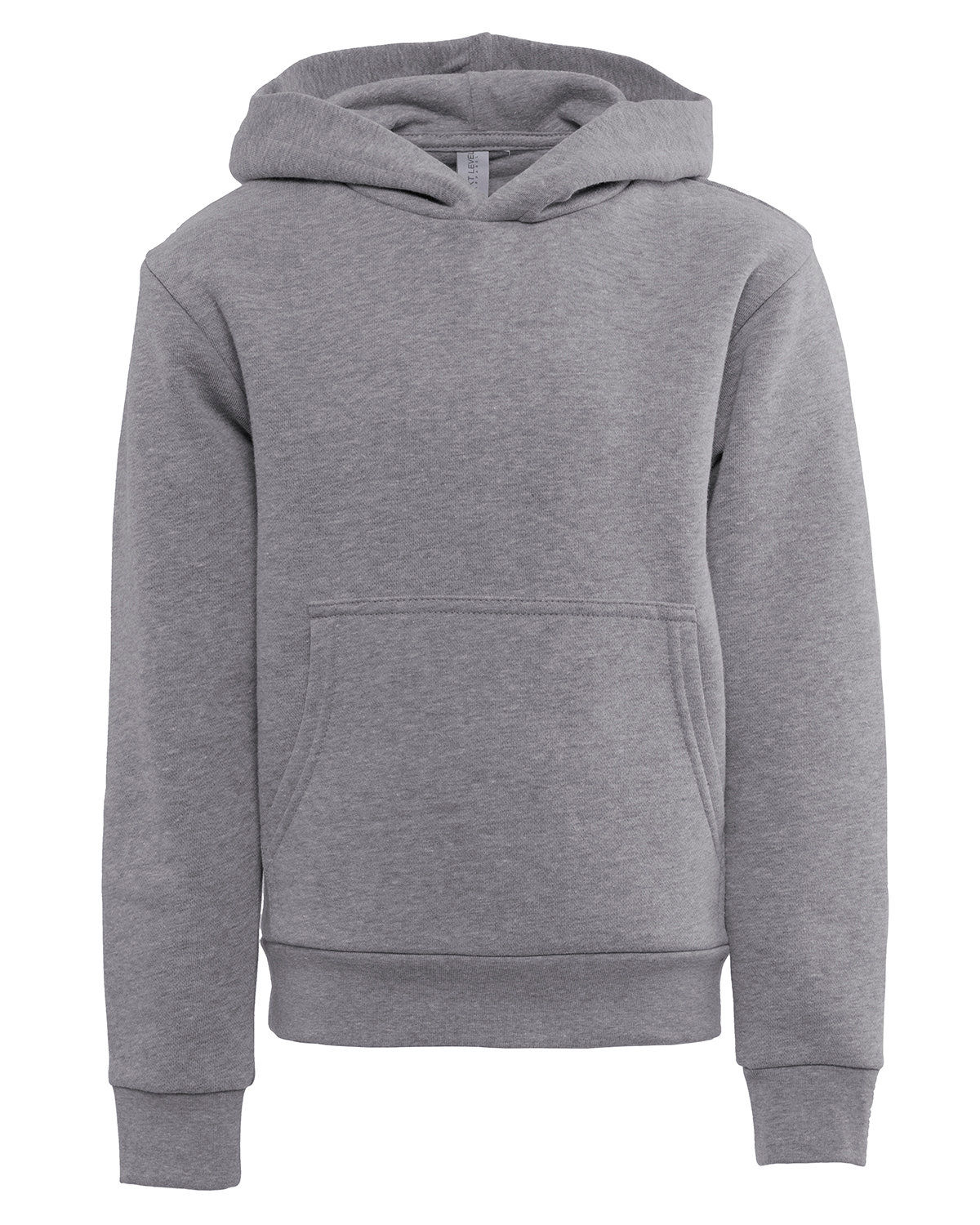 Next Level Apparel Youth Fleece Pullover Hooded Sweatshirt in Heather Gray