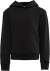 Am image of a Custom Next Level Apparel Youth Fleece Pullover Hooded Sweatshirt in Black!