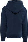 Am image of a Custom Next Level Apparel Youth Fleece Pullover Hooded Sweatshirt in Midnight Navy!
