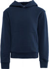 Am image of a Custom Next Level Apparel Youth Fleece Pullover Hooded Sweatshirt in Midnight Navy!