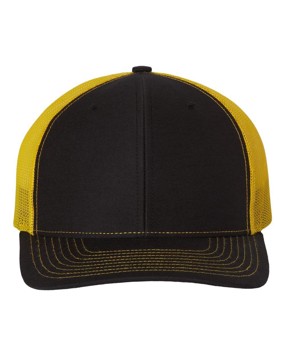Richardson Snapback Trucker Cap in Black/Yellow