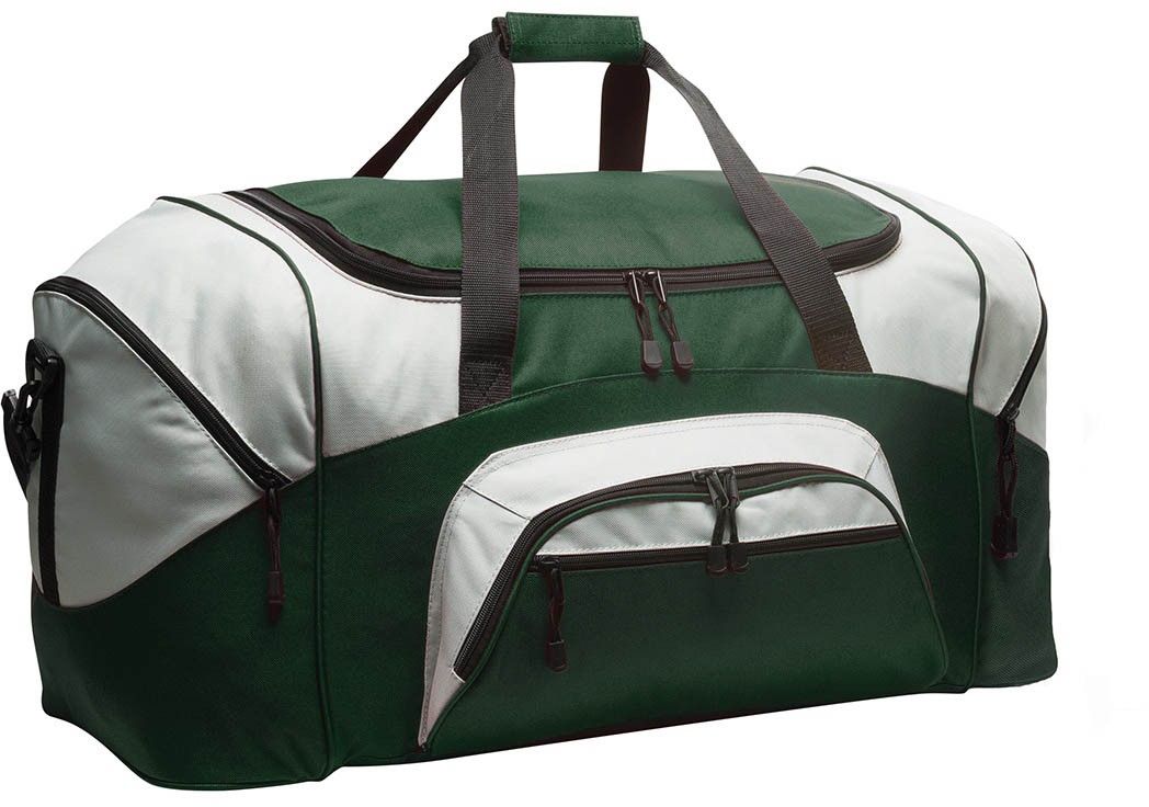 Port Authority Standard Colorblock Sport Duffel Bag in Hunter/Grey