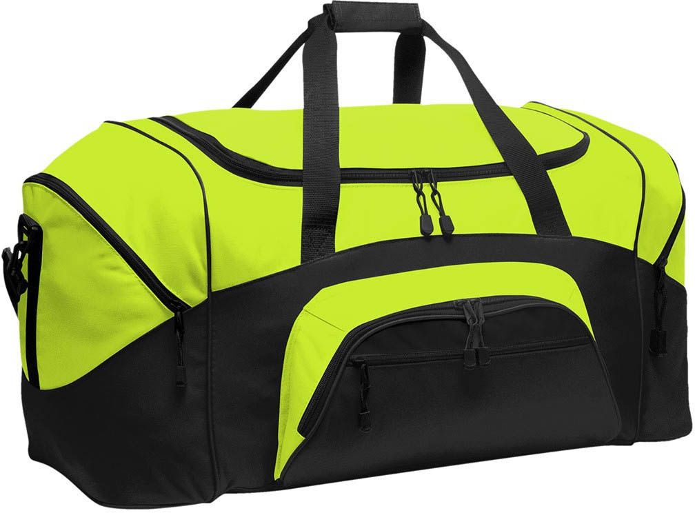 Port Authority Standard Colorblock Sport Duffel Bag in Safety Yellow/Black