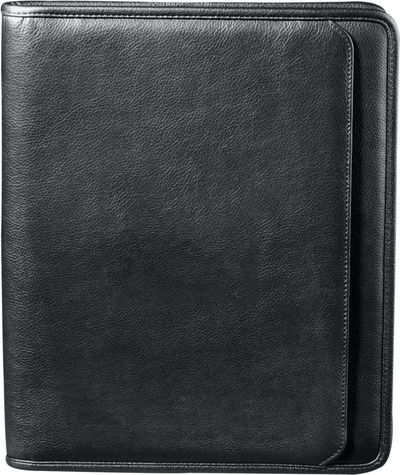 Am image of a Custom Manhattan Zippered Padfolio in Black!