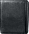 Am image of a Custom Manhattan Zippered Padfolio in Black!