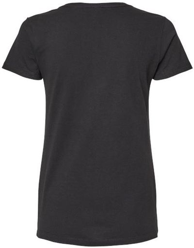 Am image of a Custom M and O Womens Gold Soft Touch TShirt in Black!