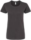 Am image of a Custom M and O Womens Gold Soft Touch TShirt in Charcoal!