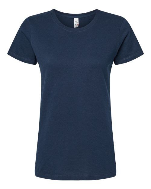 M and O Womens Gold Soft Touch TShirt in Deep Navy