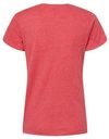 Am image of a Custom M and O Womens Gold Soft Touch TShirt in Heather Red!