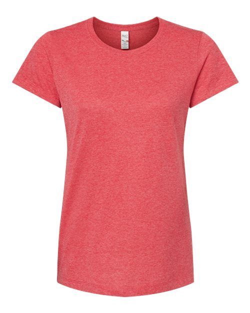 M and O Womens Gold Soft Touch TShirt in Heather Red