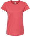 Am image of a Custom M and O Womens Gold Soft Touch TShirt in Heather Red!