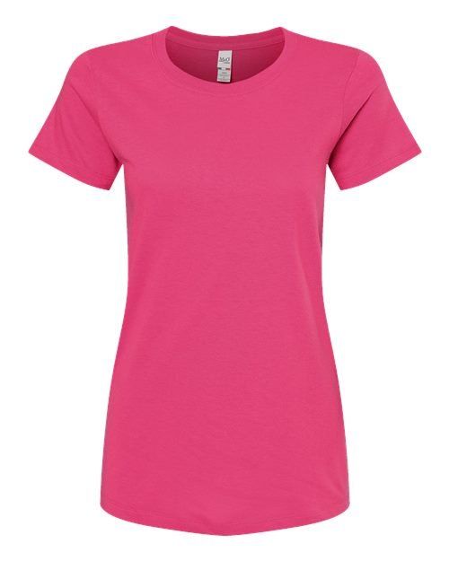 M and O Womens Gold Soft Touch TShirt in Heliconia