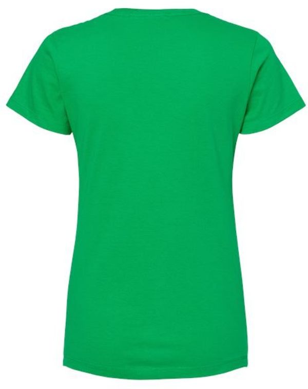 Am image of a Custom M and O Womens Gold Soft Touch TShirt in Irish Green!