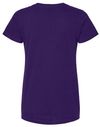 Am image of a Custom M and O Womens Gold Soft Touch TShirt in Purple!