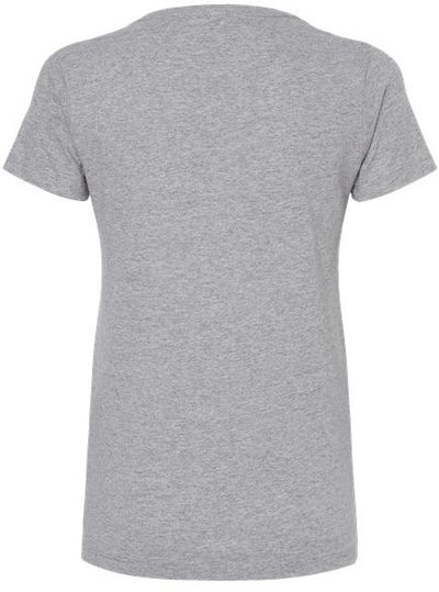 Am image of a Custom M and O Womens Gold Soft Touch TShirt in Sport Grey!