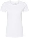 Am image of a Custom M and O Womens Gold Soft Touch TShirt in White!