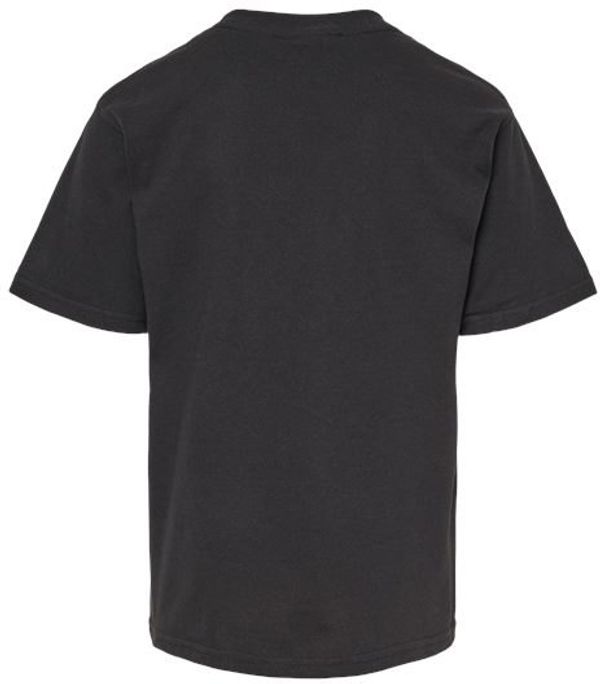 Am image of a Custom M and O Youth Gold Soft Touch TShirt in Black!