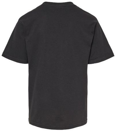 Am image of a Custom M and O Youth Gold Soft Touch TShirt in Black!
