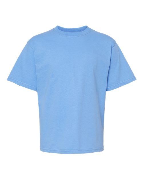M and O Youth Gold Soft Touch TShirt in Carolina Blue