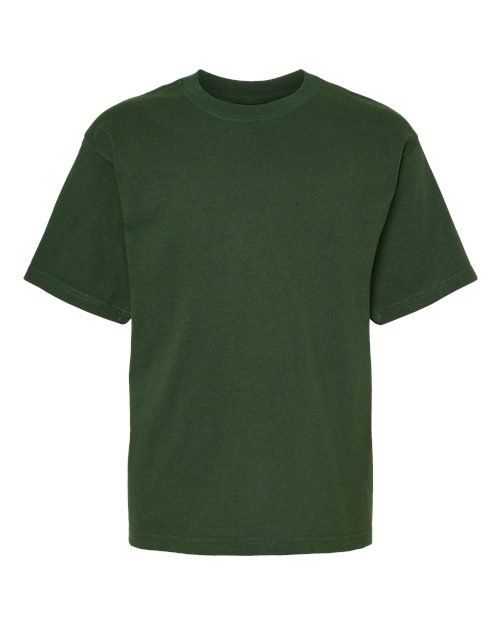 M and O Youth Gold Soft Touch TShirt in Forest Green