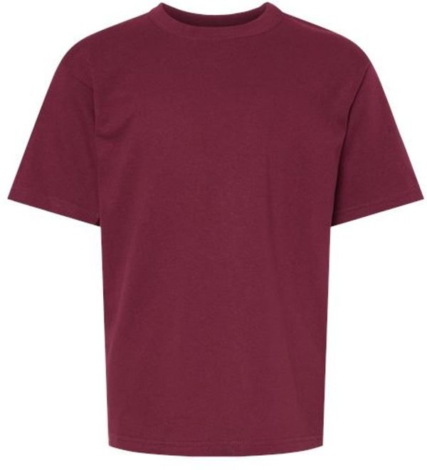 An image of a Custom M and O Youth Gold Soft Touch TShirt in Maroon!