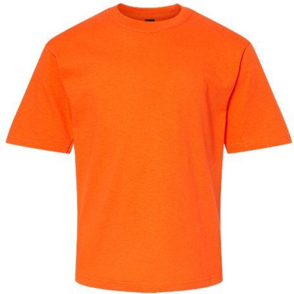 Am image of a Custom M and O Youth Gold Soft Touch TShirt in Orange!
