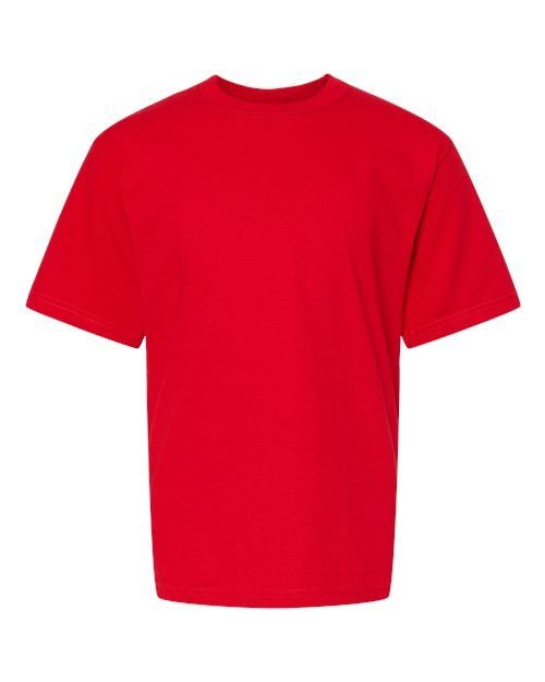 M and O Youth Gold Soft Touch TShirt in Deep Red