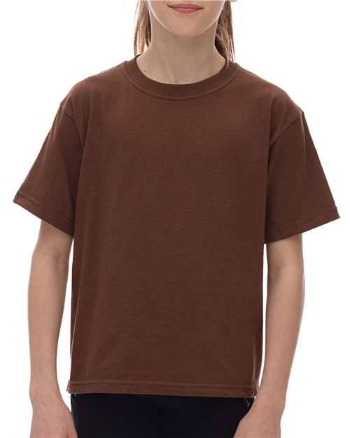 M and O Youth Gold Soft Touch TShirt in Brown