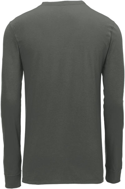 Am image of a Custom Nike Dri FIT Cotton Poly Long Sleeve Tee in Anthracite!