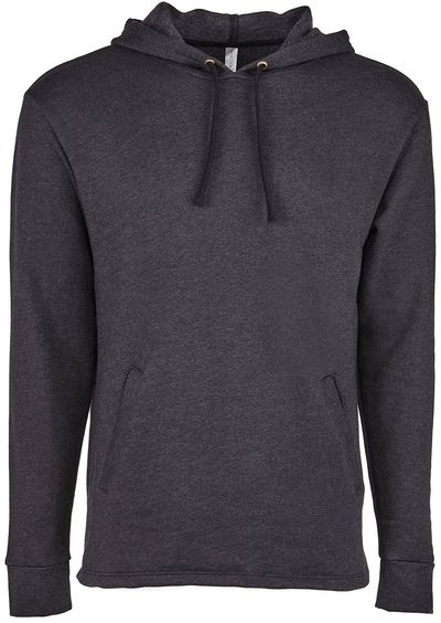 Am image of a Custom Next Level Adult PCH Pullover Hoodie in Heather Black!