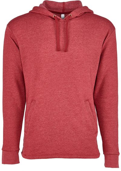 Am image of a Custom Next Level Adult PCH Pullover Hoodie in Heather Cardinal!