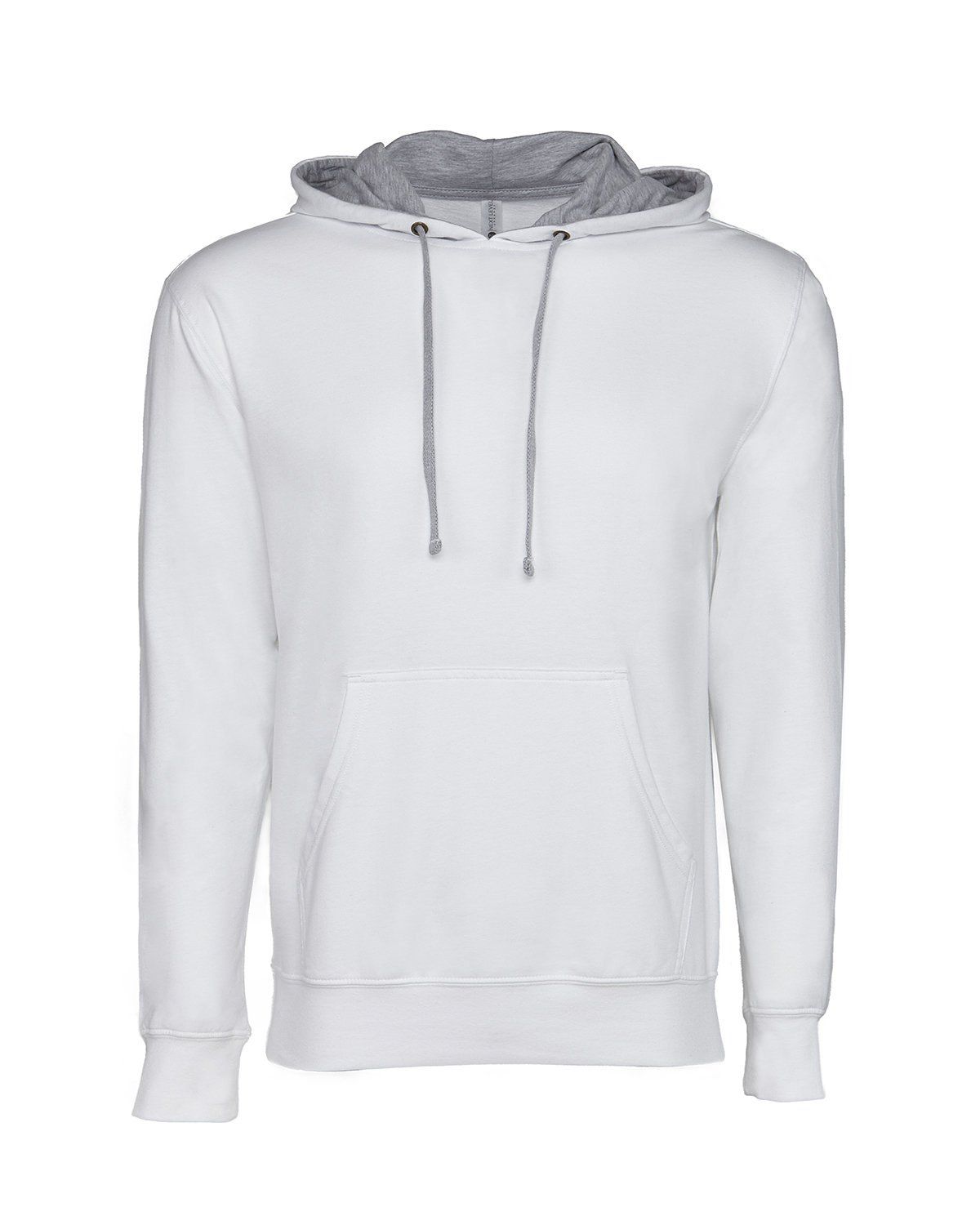 Next Level Unisex Laguna French Terry Pullover Hooded Sweatshirt in Wht/Hthr Grey