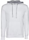 Am image of a Custom Next Level Unisex Laguna French Terry Pullover Hooded Sweatshirt in Wht/Hthr Grey!