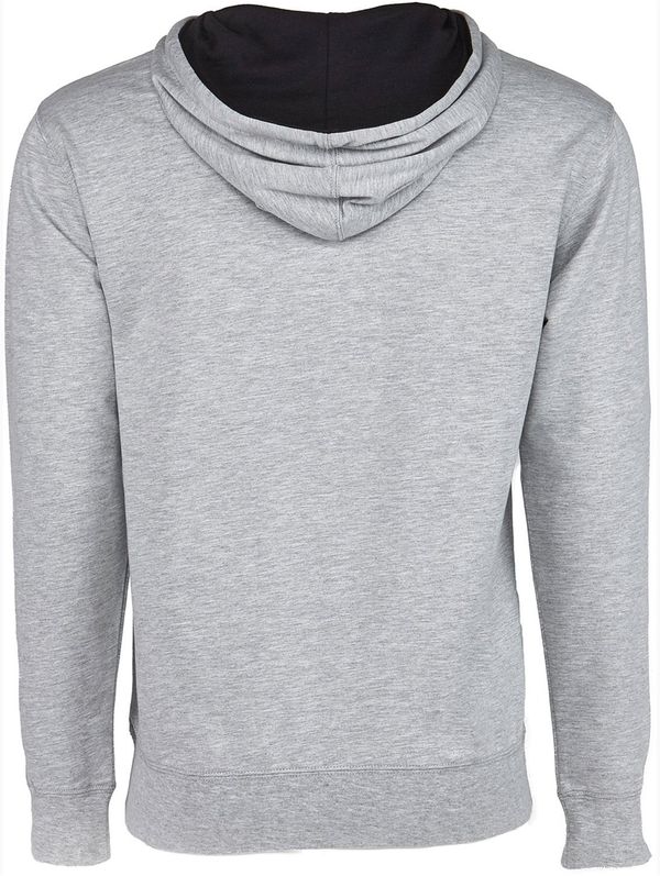 Am image of a Custom Next Level Unisex Laguna French Terry Pullover Hooded Sweatshirt in Hthr Grey/Black!
