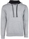 Am image of a Custom Next Level Unisex Laguna French Terry Pullover Hooded Sweatshirt in Hthr Grey/Black!