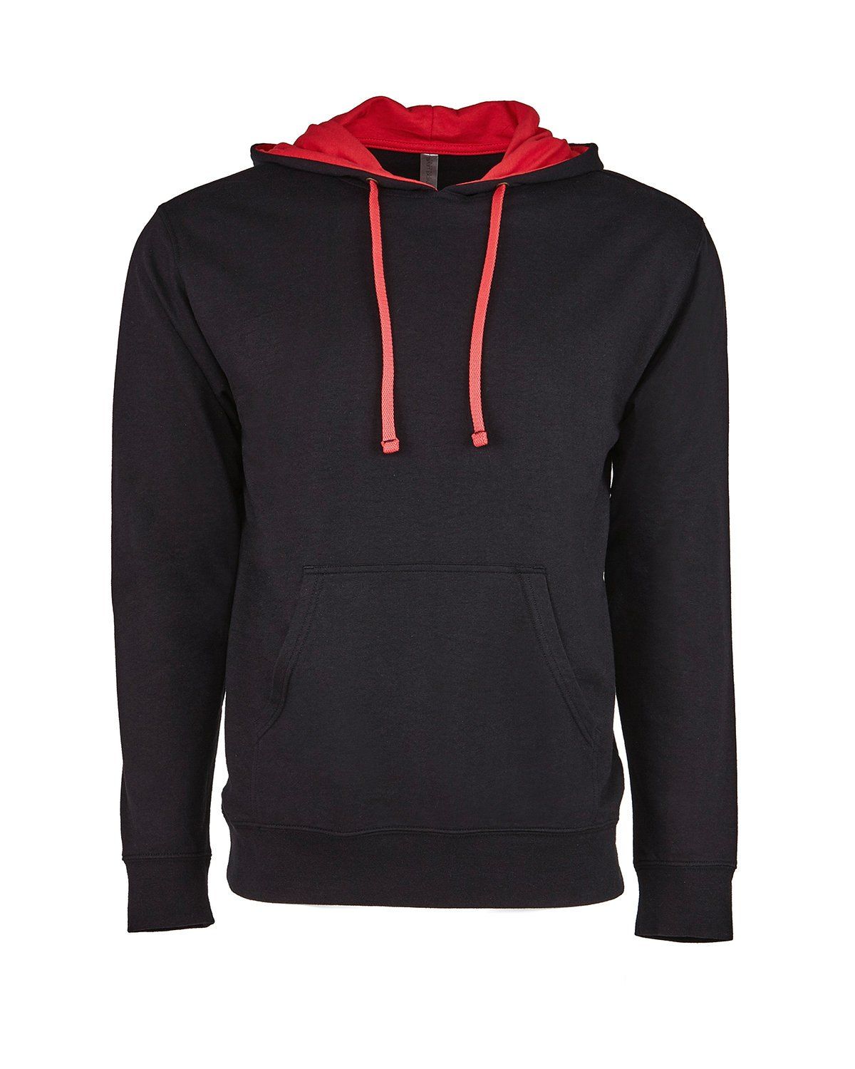 Next Level Unisex Laguna French Terry Pullover Hooded Sweatshirt in Black/Red