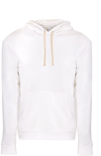 Am image of a Custom Next Level Unisex Pullover Hooded Sweatshirt in White!