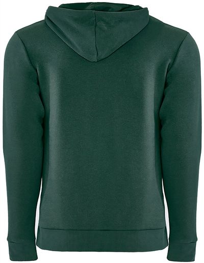Am image of a Custom Next Level Unisex Pullover Hooded Sweatshirt in Forest Green!