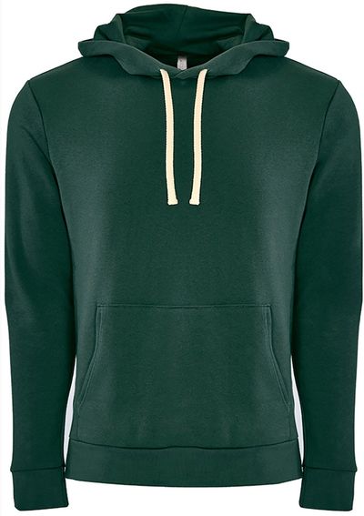 Am image of a Custom Next Level Unisex Pullover Hooded Sweatshirt in Forest Green!