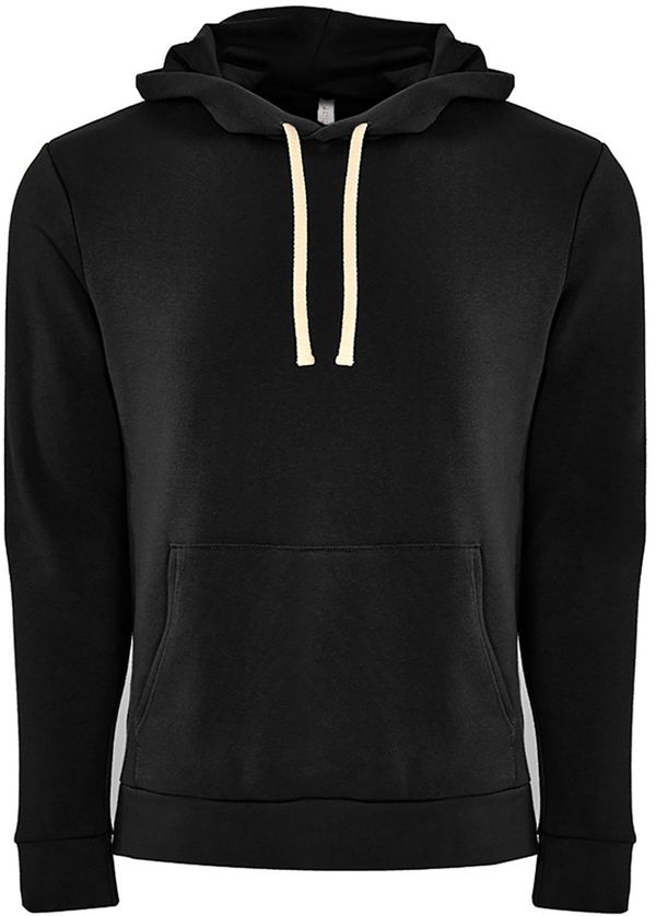 Am image of a Custom Next Level Unisex Pullover Hooded Sweatshirt in Black!