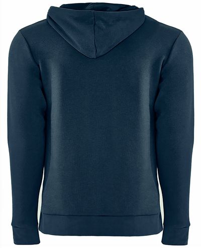 Am image of a Custom Next Level Unisex Pullover Hooded Sweatshirt in Midnight Navy!