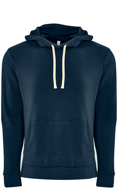 Am image of a Custom Next Level Unisex Pullover Hooded Sweatshirt in Midnight Navy!