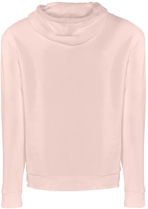 Am image of a Custom Next Level Unisex Pullover Hooded Sweatshirt in Desert Pink!