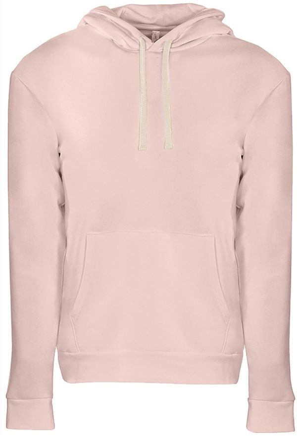 Am image of a Custom Next Level Unisex Pullover Hooded Sweatshirt in Desert Pink!